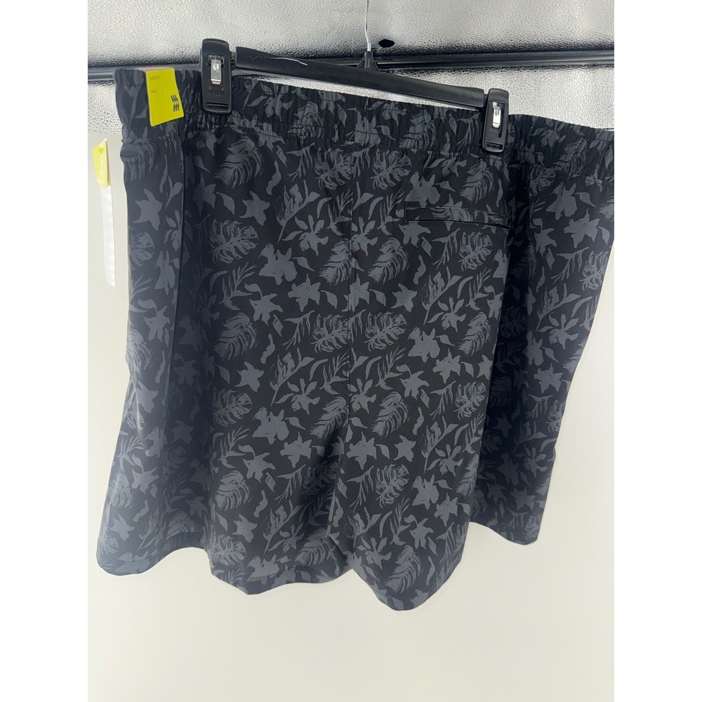 All In Motion Mens Hybrid Shorts XXL Black Floral Tropical Unlined 7in Inseam